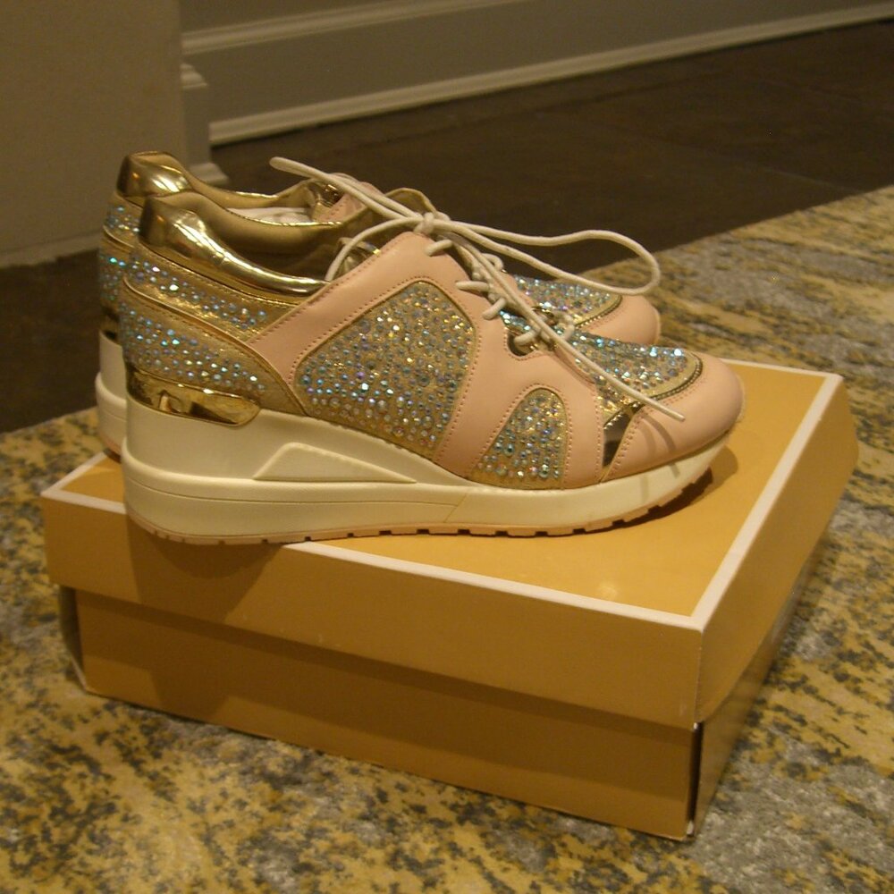 NIB MICHAEL MICHAEL KORS BIG KIDS GIRLS NEO KRYSTAL ATHLETIC SHOES US5 - Picture 2 of 9